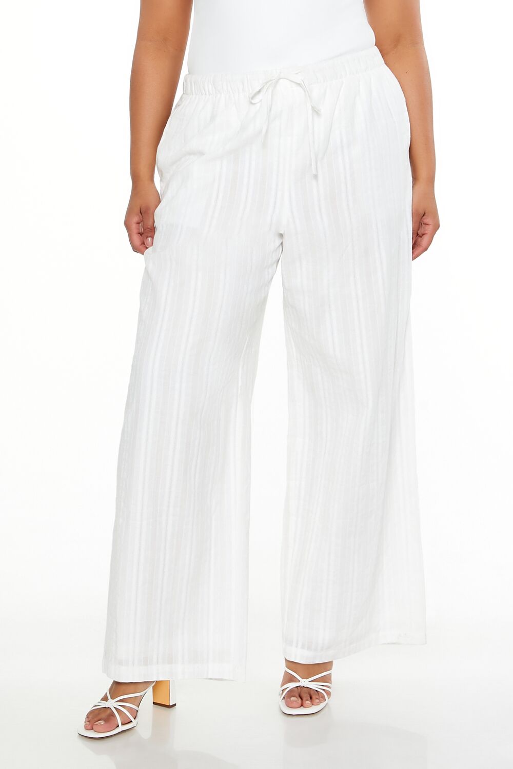 Plus Size Striped Wide-Leg Pants