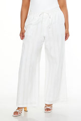 Plus Size Striped Wide-Leg Pants