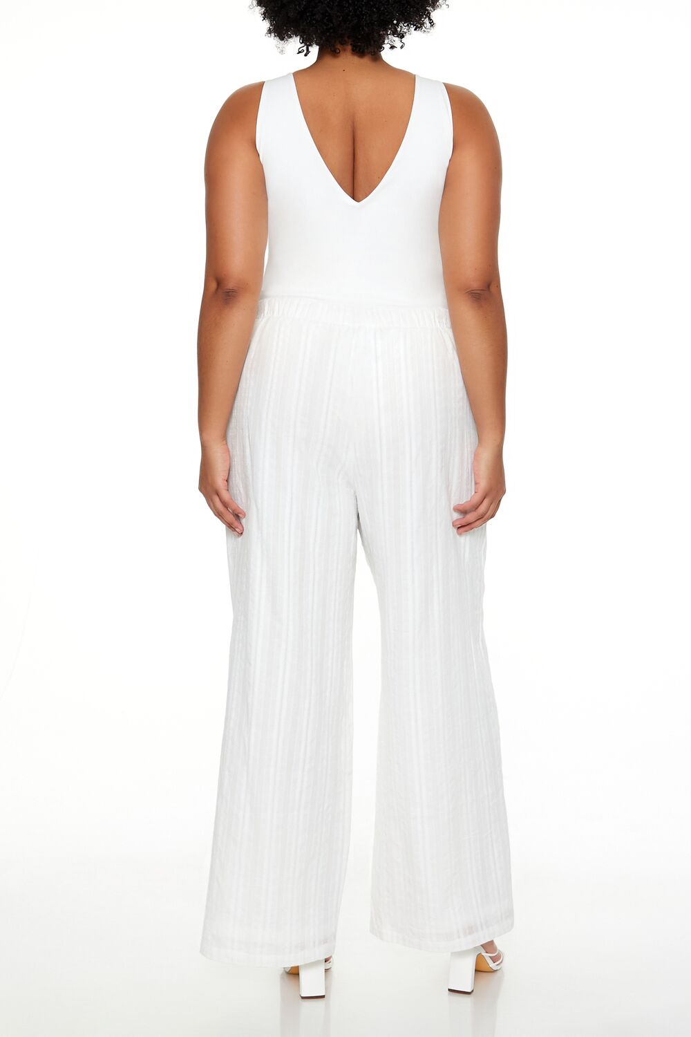 Plus Size Striped Wide-Leg Pants