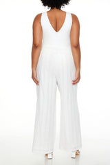Plus Size Striped Wide-Leg Pants