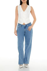 V-Neck Cropped Hem Vest