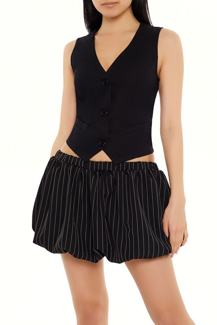V-Neck Cropped Hem Vest