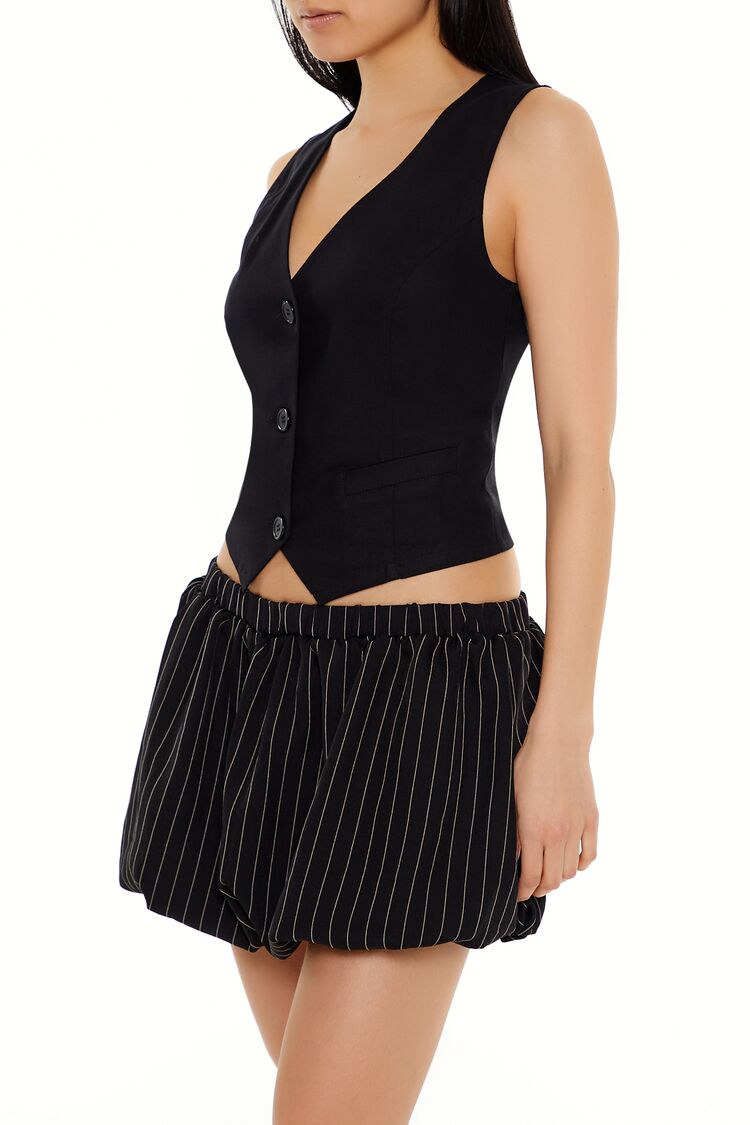 V-Neck Cropped Hem Vest
