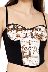 Cowboy Print Cropped Cami