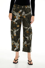 Leaf Camo Print Twill Pants