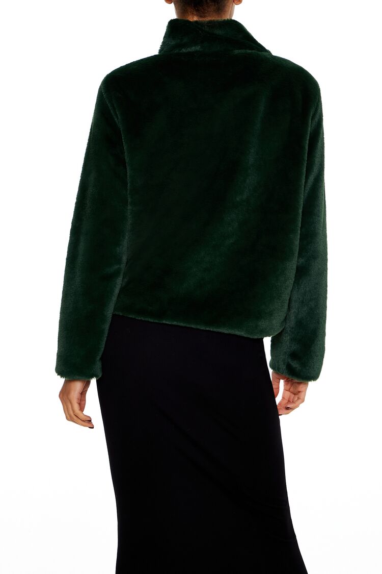 Faux Fur Zip-Up Coat