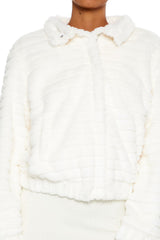 Quilted Faux Fur Bomber Jacket