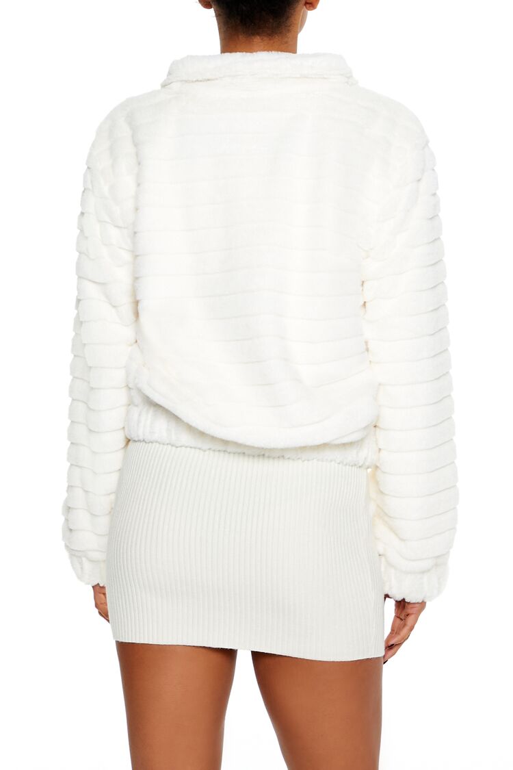 Quilted Faux Fur Bomber Jacket