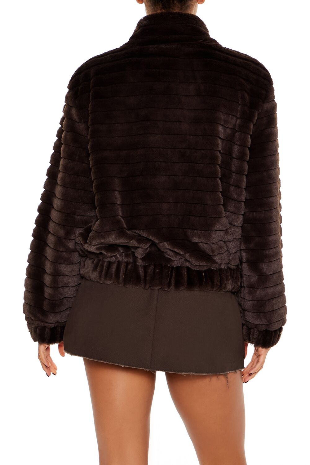 Quilted Faux Fur Bomber Jacket