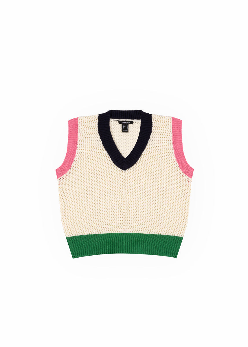 Colorblock V-Neck Sweater Vest