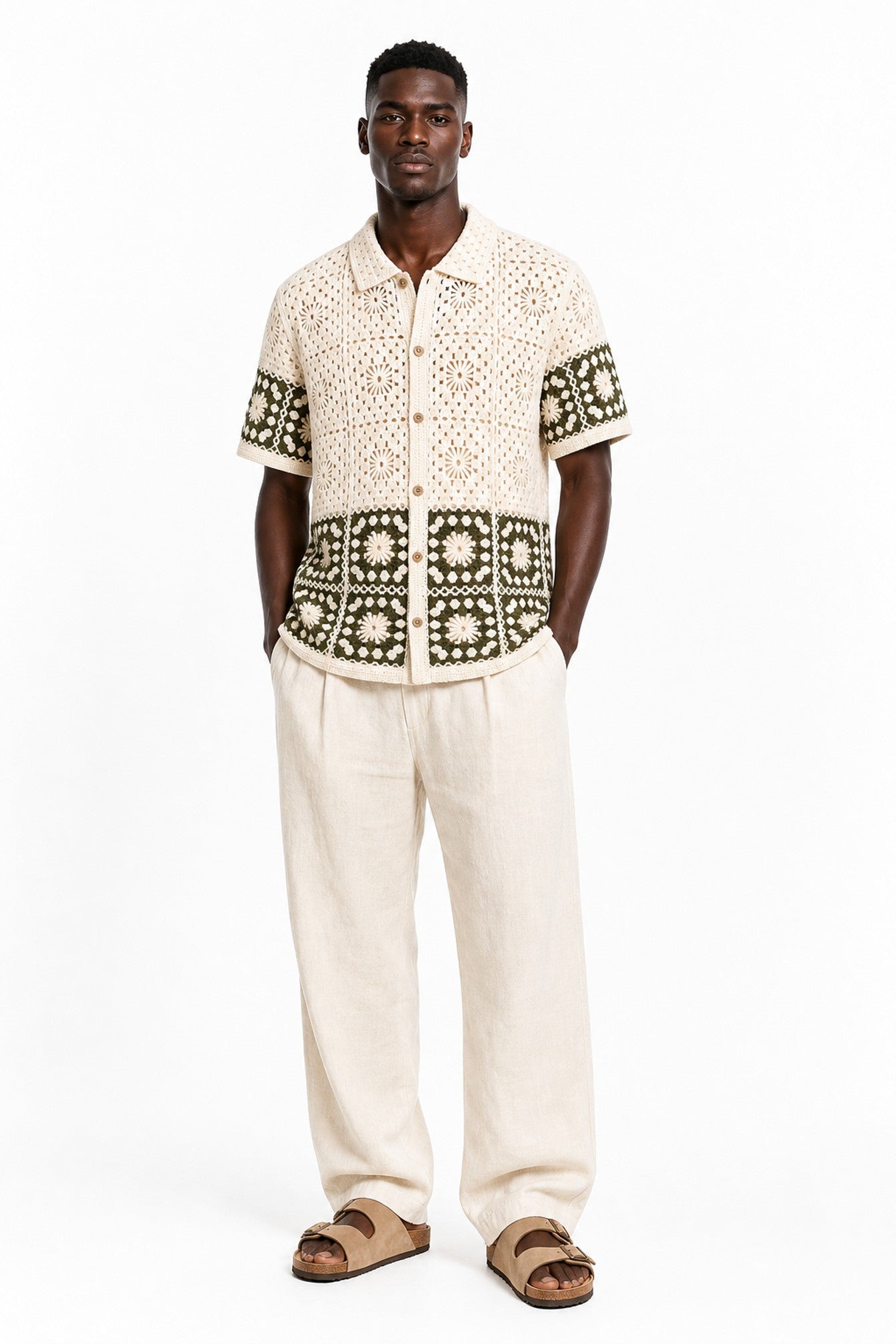 Crochet Button Front Shirt