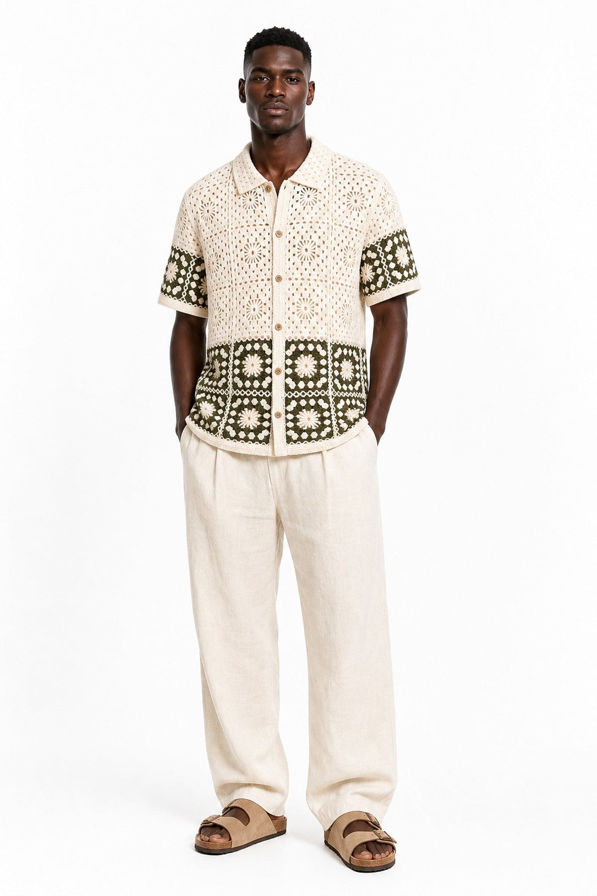 Crochet Button Front Shirt