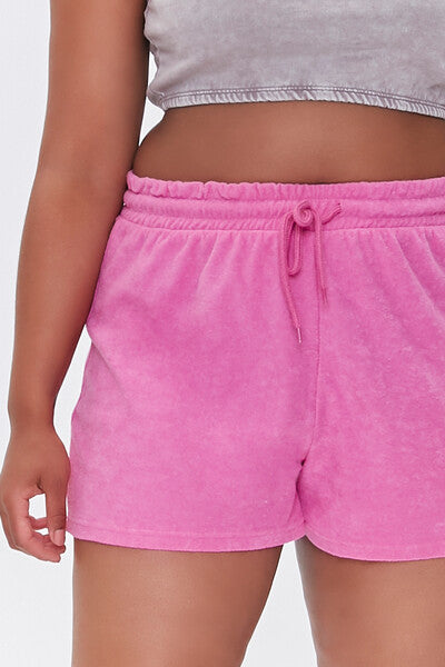 Plus Size French Terry Drawstring Shorts