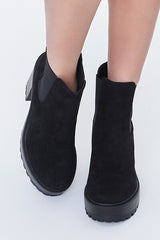 Faux Suede Lug Chelsea Booties
