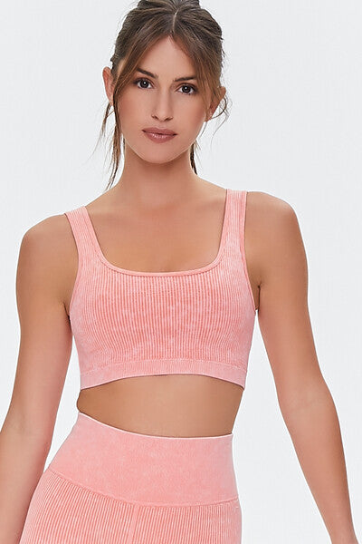 Ribbed Mineral Wash Sports Bra