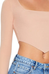 Cropped Rib-Knit Sweater
