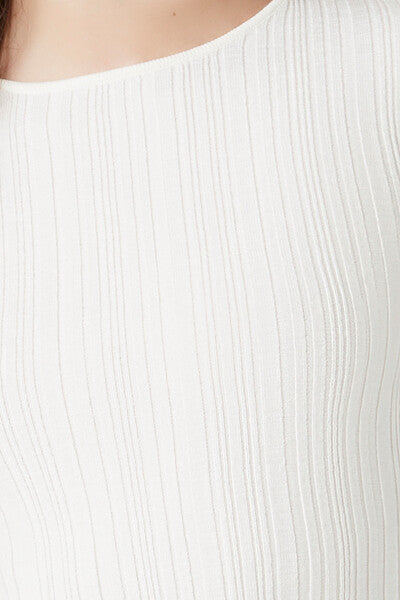 Cropped Rib-Knit Sweater