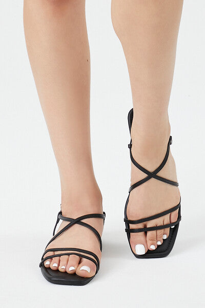 Square-Toe Strappy Sandals