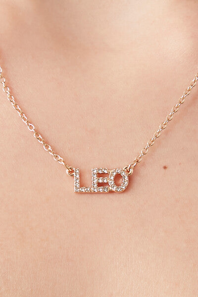 Rhinestone Astrology Pendant Necklace