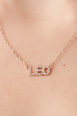 Rhinestone Astrology Pendant Necklace