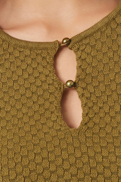 Sweater-Knit Cutout Crop Top