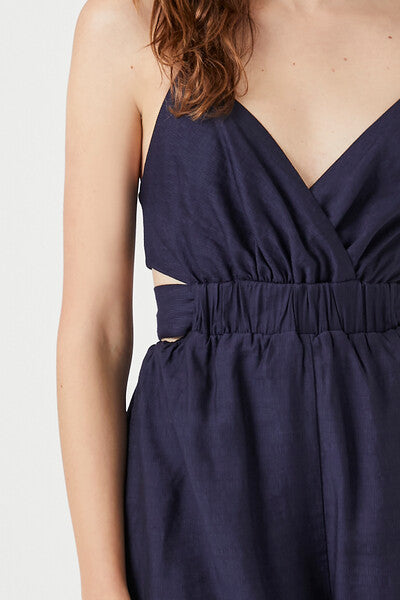 Surplice Cutout Tie-Back Romper