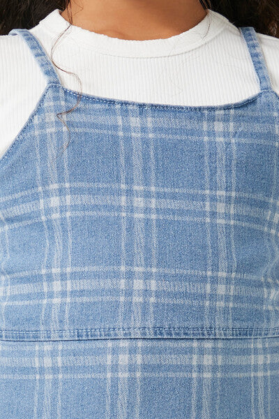 Girls Plaid Denim Dress (Kids)