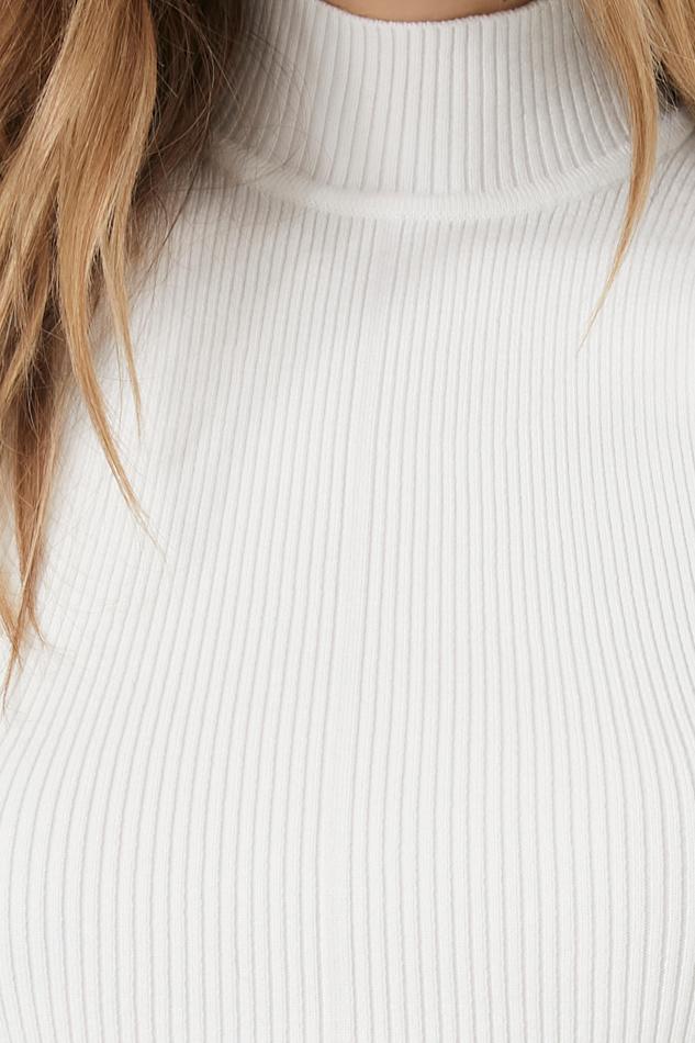Sweater-Knit Mock Neck Crop Top