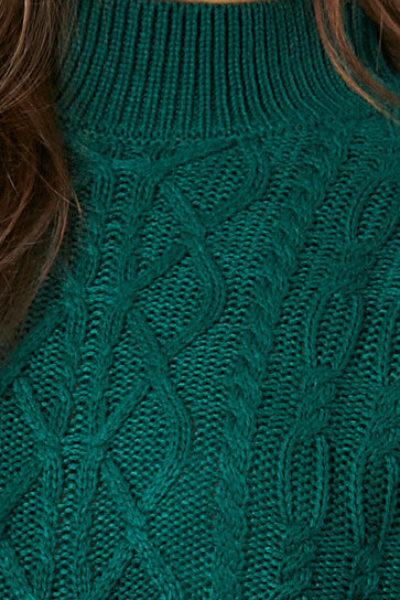 Cable Knit Mock Neck Sweater