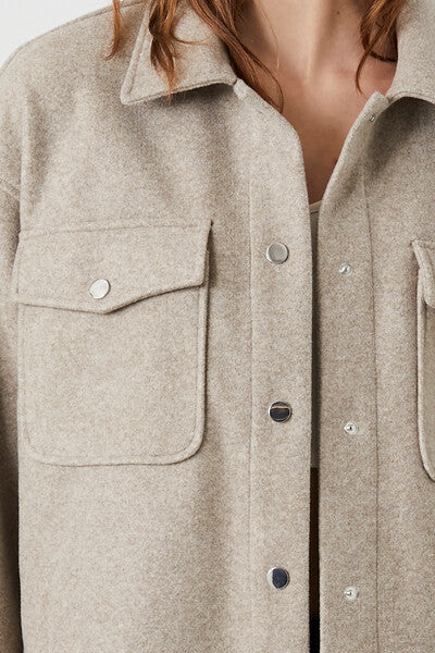 Faux Suede Drop-Sleeve Shacket