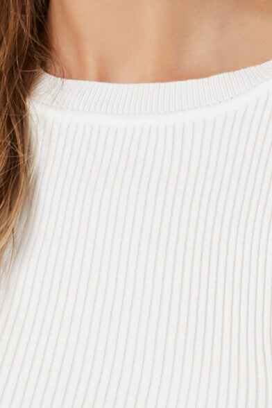 Ribbed Sweater-Knit Crop Top