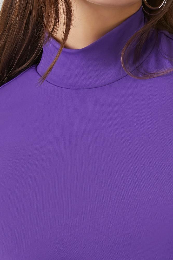 Cropped Wraparound Turtleneck Top
