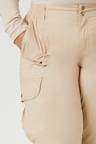 Plus Size Twill Cargo Joggers