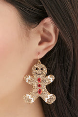 Gingerbread Man Drop Earrings