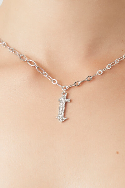 Rhinestone Initial Necklace