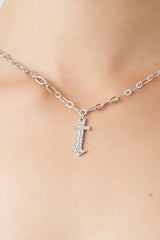 Rhinestone Initial Necklace