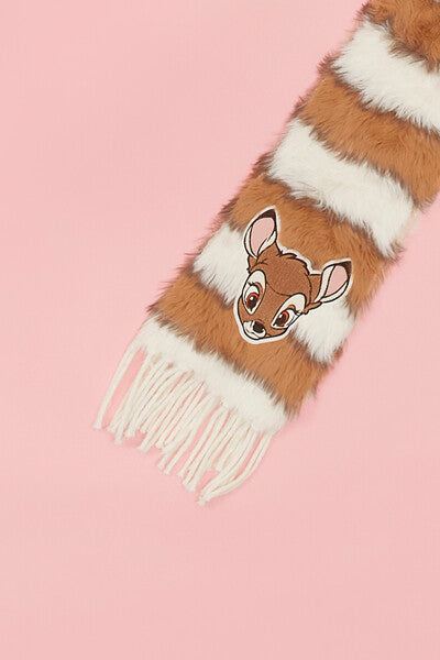 Disney Striped Faux Fur Bambi Scarf