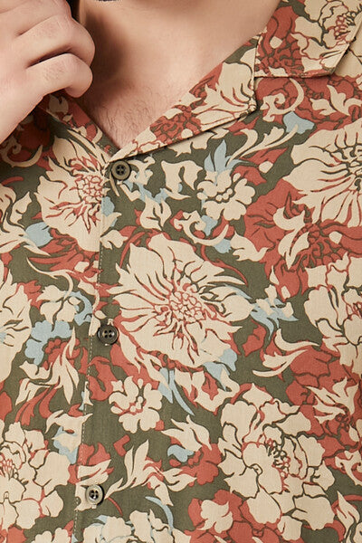 Twill Floral Print Shirt