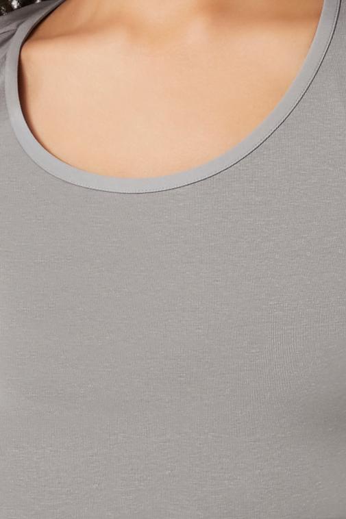 Cotton-Blend Scoop-Neck Top