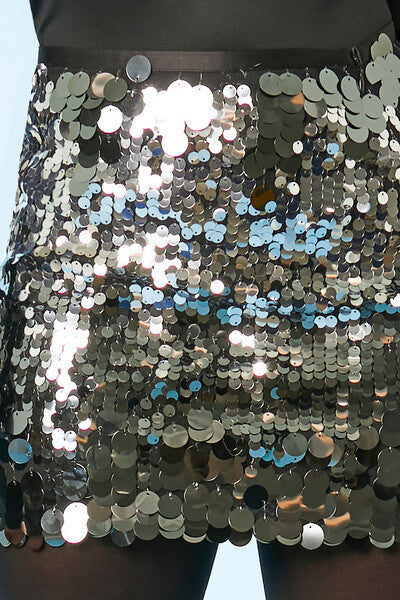 Sequin Straight Mini Skirt