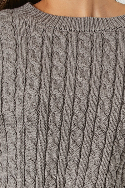 Cropped Cable Knit Sweater