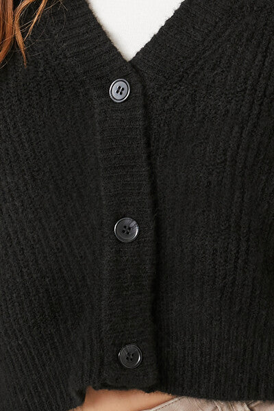 Cropped Boxy Cardigan Sweater