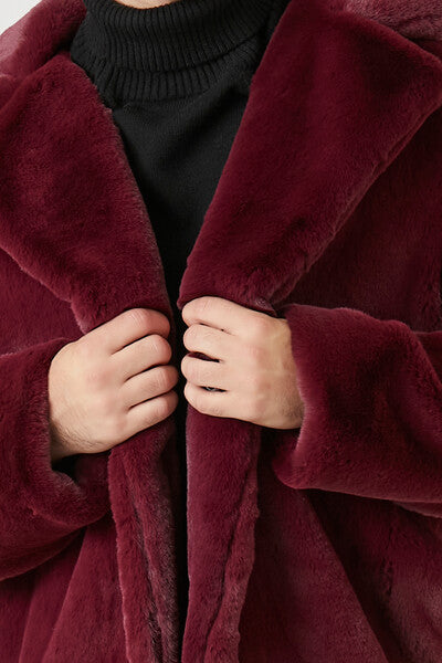 Faux Fur Longline Coat