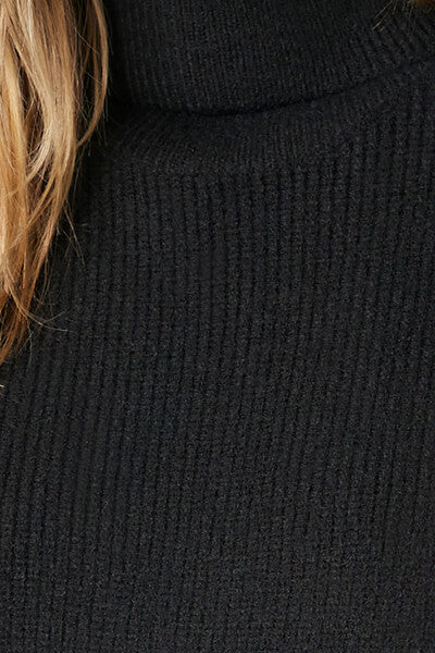 Ribbed Knit Turtleneck Sweater