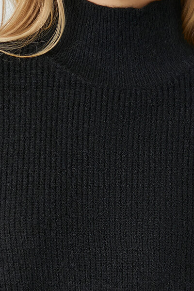 Ribbed Knit Turtleneck Sweater