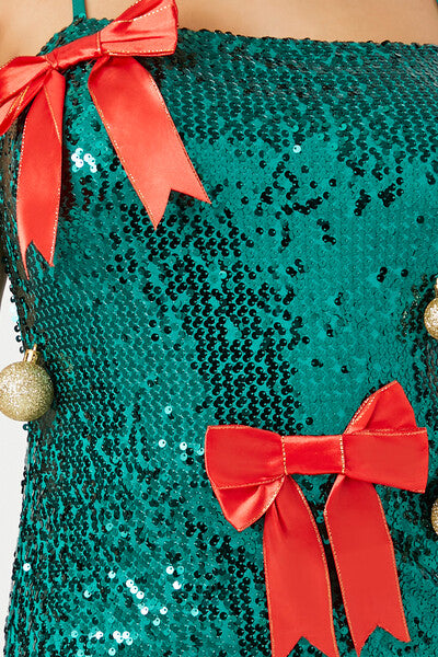 Plus Size Sequin Christmas Tree Dress