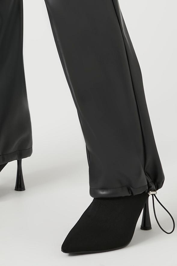 Faux Leather Cargo Pants