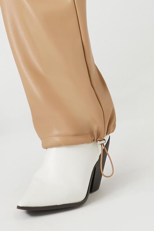 Faux Leather Cargo Pants