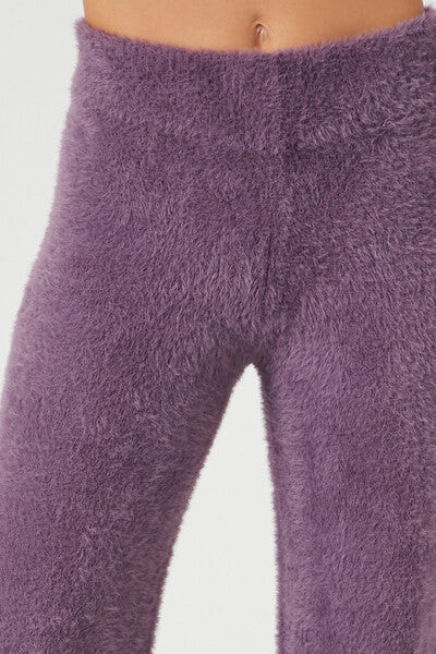 Fuzzy Knit Flare Pants