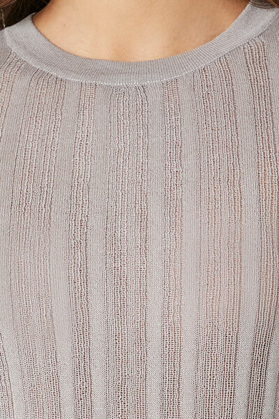 Fitted Ribbed Knit Sweater